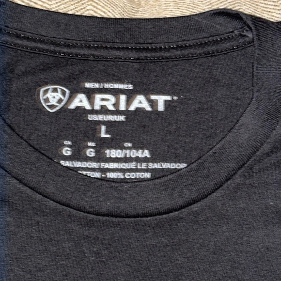 NWT ARIAT Men Texas Rattlers Head Blk Short Sleeve 100% Cotton Graphic Shirt LG - Picture 3 of 9